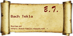 Bach Tekla névjegykártya